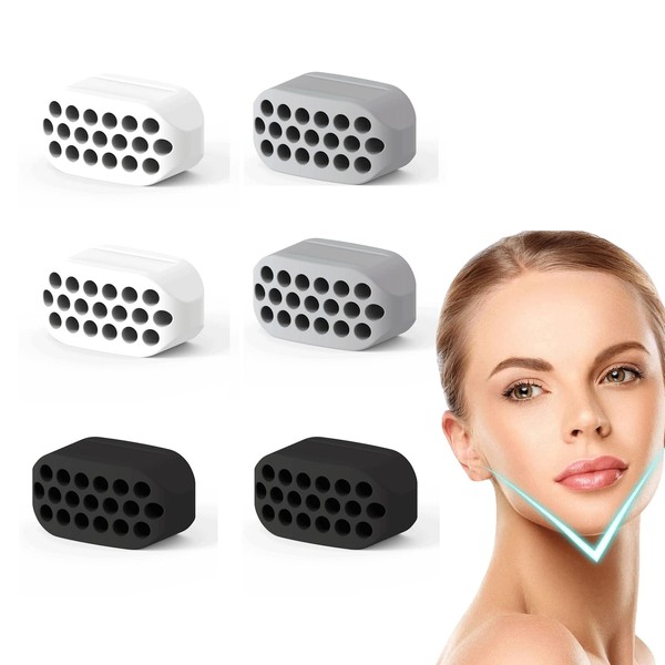 Qusmeiyici 6Pcs Jawline Trainers Jawline Exerciser for Men & Women,Jaw, Neck and Face Sharper Jaw, Neck and Face Sharper Jaw, Double Chin Reducer, Shape Facial Curves