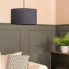 MiniSun | Medium Modern Navy Blue Fabric Drum Light Shade