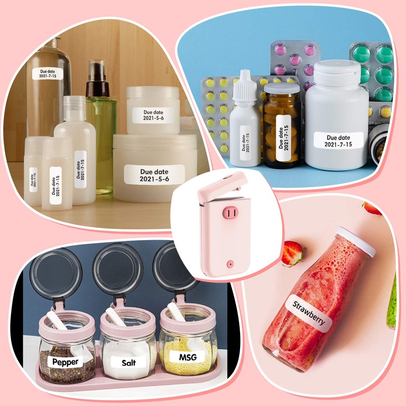 GOGUM D30S Label Maker Paper, 14x40mm/160Pcs Pattern Label, Laminated, Waterproof,