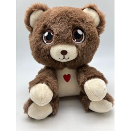 FABLEZ Interactive Teddy Bear Stuffed Animal with Bedtime Stories, Lullabies, Speech Development Toy, Brown/ White