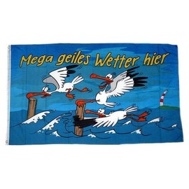 Flag Geiles Wetter Hier Möwe 60 x 90 cm