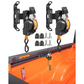2PCS Retractable T-Slot Tie Down Ratchet Strap for Models with T-Track (Carriages or Luggage Eacks), Compatible with Dodge Ram 1500(Carriage Reserved Hole Installation) T-Slot Rack Accessories
