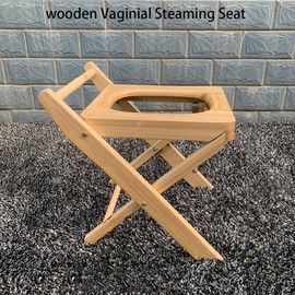 MEIRUHUA Sauna Chair, Foldable Solid Wood Steam Stool 15.7in Height, Original Wood Color with Thin Seat Cover, Portable Wooden Bench for Sauna & Steam Room Steam Room Seat & Relaxation
