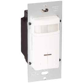 Leviton ODS0D-IDW Dual-Relay, Decora Passive Infrared Wall Switch Occupancy Sensor, 180 Degree, 2100 sq. ft. Coverage, White