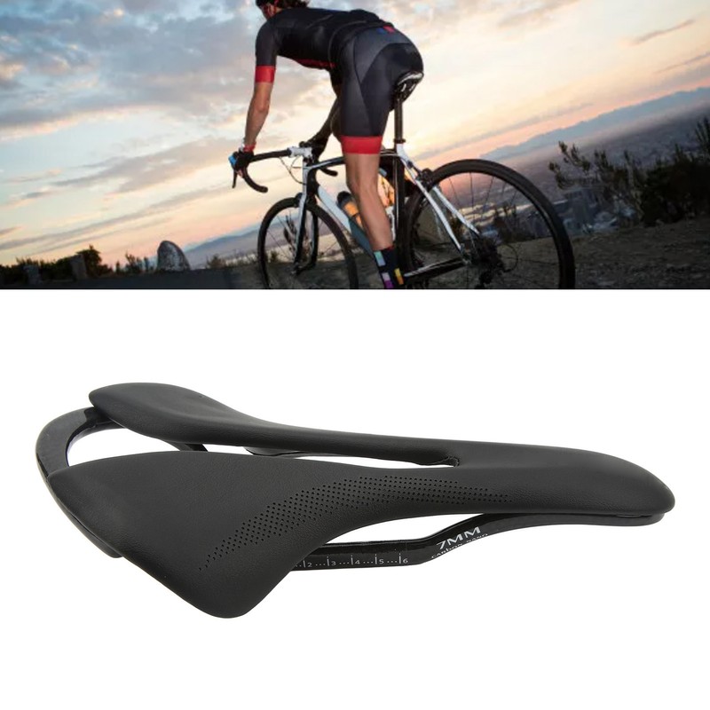 Carbon Fiber Bike Saddle Microfiber Leather Surface Hollow Seat Cushion