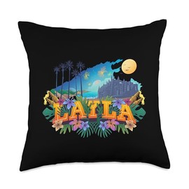 Layla Mallorca Party Song Ballerman Beach Fan Throw Pillow