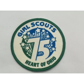 Girl Scouts of America Heart of Ohio 75th anniversary 3inch Patch green, blue