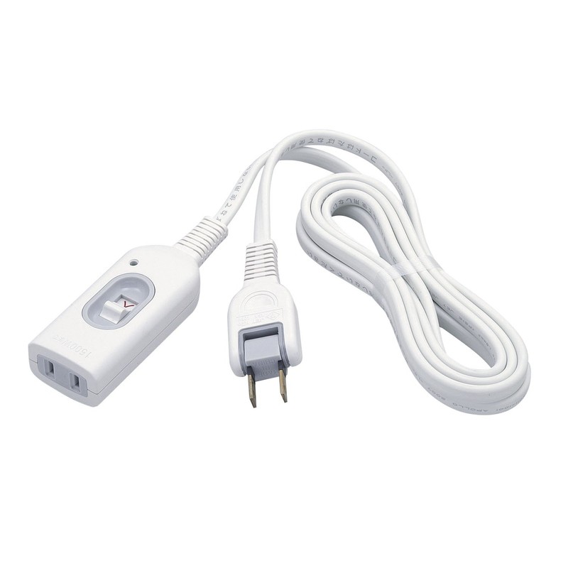 Elpa W-S1050B(W) Extension Cord with Switch Outlet 125V 15A Swing