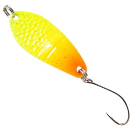 FTM Spoon Dragon 2.5 g 3.2 cm – Trout Blinker, Colour: Yellow/Orange with Glitter/Gold
