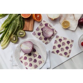 Nuts Beeswax Cloths for Food, Onion Set of 2, Reusable Oilcloths, Beeswax Wrap, Beeswax Cloth, Alternative to Cling Film