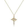 14K Gold Rhinestone Cross Pendant Necklace for Women,Shining Statement Christianity