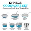 Gotham Steel Aqua Blue Pots and Pans Set, 12 Piece