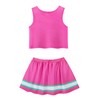 ReliBeauty ReliBeauty Cheerleader Kostüm Kinder Kleid mit Pompoms und Kopfschmuck，pink,110