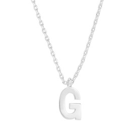 PAVOI 14K White Gold Plated Initial Necklace | Letter Necklaces for Women | G Initial