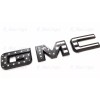 Auto Front & Rear GMC Black USA Flag OVERLAY Emblem