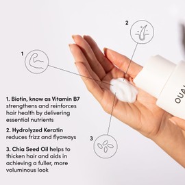 OUAI OUAI Fine Hair Conditioner - Volumizing Conditioner for Fine Hair Made with Keratin, Biotin and Chia Seed Oil - Adds Softness, Bounce and Volume - Free from Parabens, Sulfates, and Phthalates (10 Oz)