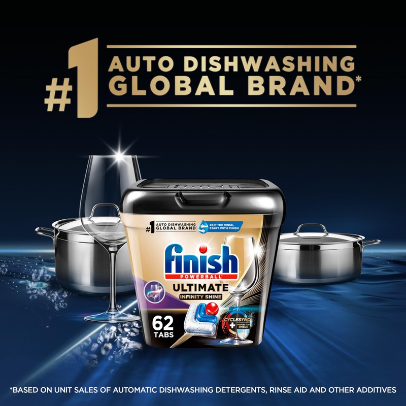 Finish Ultimate Infinity Shine Dishwasher Pods, No Pre-Rinse Dishwasher Detergent