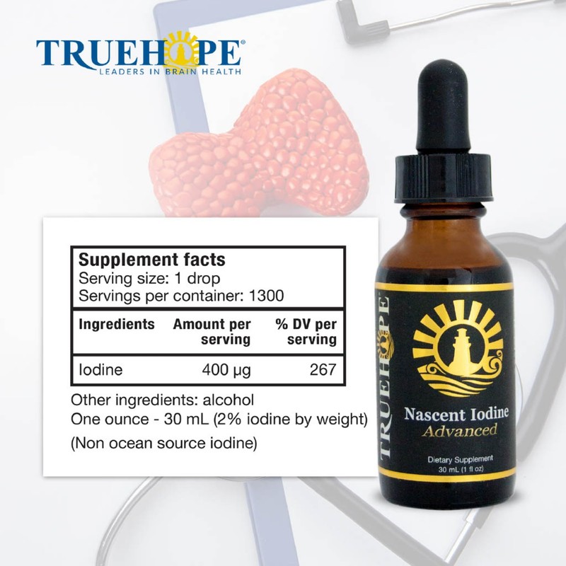 Truehope Pure Nascent Iodine Liquid Supplement - Potent Tincture Suspended