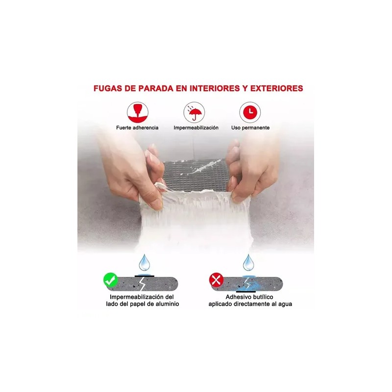 Cinta Butilo Impermeable Banna Aluminio 10cm x 20m Resistente Fugas