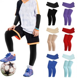 New Summer Breathable Outdoor Cycling Sun Protection Leg Sleeves Girls' Rose Red + M [Ages 8-10] 5ea