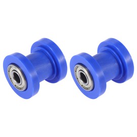 Motoforti 2 Pcs 8mm Chain Tensioner Roller Slider Idler for Motorcycles Blue