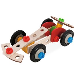 Eichhorn 100039016 Constructor Racing Car, 50 Pieces, Wooden Construction Set, 3 Different Model Variants, Buildable, FSC 100 % Certified Beech Wood, Made in Germany