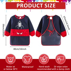 LIVESTN Children's Painting Apron for 3-7 Years Girls Boys, Waterproof Painting Coat, Adjustable Craft Apron with Sleeves and Pockets, Painting Coat School, for Painting & Crafts, Baking, Cooking,