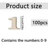GroveEss 100PCS Wooden Number Embellishment,Number 0 to 9 DIY Art