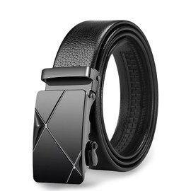 Vidsmow Gürtel Herren, 35mm Breite, Automatischer Ledergürtel ohne Löcher, verstellbar für Business-Anzüge und Jeans, kratzfeste Schnalle, elegantes Design für jeden Anlass