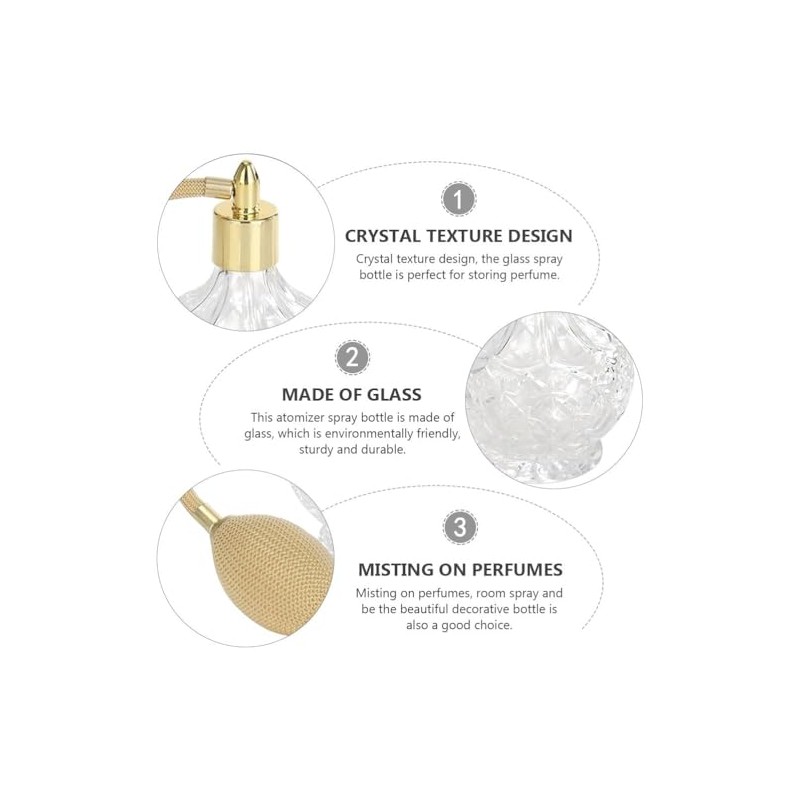 Topxome 100ml Clear Crystal Vintage Style Perfume Bottle Long Spray