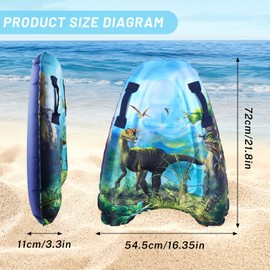 Hillylolly Inflatable Surfboard, Small Air Mattress for Children with Handles, Inflatable Swimming Board, Bodyboards, Surfboard, Beach Surfing, Pool, Swimming, Summer, Water Sports (Dinosaur)