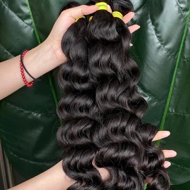 Vietnamese Hair Raw Cambodia, Raw Virgin Hair Bundles Vendors,Raw Deep Curly Cuticle Aligned Cambodian Hairstyle: Natural Wave, color: Black, Stretched Length: 24"
