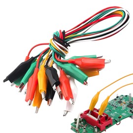10 Pcs 50cm Alligator Clip Test Cables, Alligator Clips with Cable, Soldered Test Cable for Clip to Alligator Clips, Insulated Test Cable with Double Connector