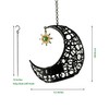 JUNADJUL Moon Shape Hanging Tealight Holder, Metal Moon Candle Holder