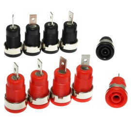 E-outstanding 10PCS 4mm Banana Speaker Jack Female Panel Mount Socket Test Connector Binding Post Adapter