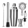 6-Piece Cocktail Shaker Set 24oz Shaker Strainer Muddler Jigger Mixing