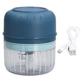 250ML Garlic Chopper 3 Blades Mini Wireless Waterproof USB Charging Electric Garlic Masher Baby Food Processer Nile Blue
