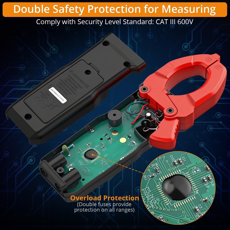 Neoteck Digital Clamp Meter 600A AC, 4000 Counts TRMS Auto-Ranging