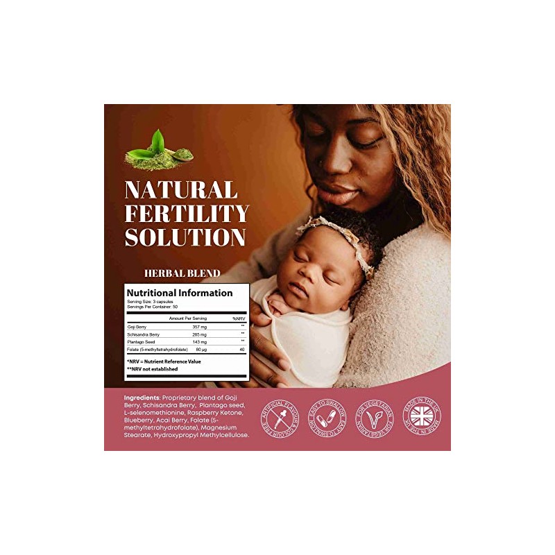 GinSen Ferti Support 150 Capsules, Women Fertility Supplement, Vegan Approved,