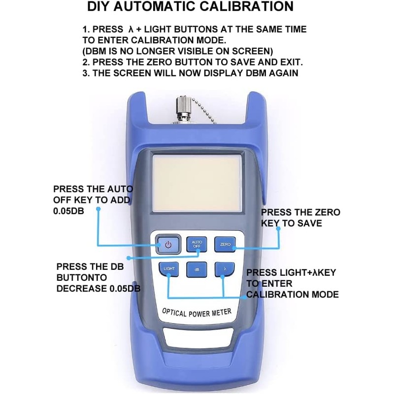 FIBAsource Optical Power Meter with Backlit LCD Display, FC/SC Connector,