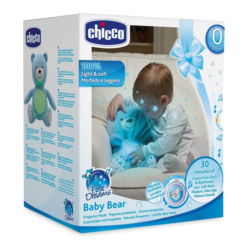 Chicco First Dreams Teddy Bear with Night Light, Blue |
