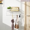 ESOW Paper Towel Holder with Shelf Storage, Adhesive Wall Mount
