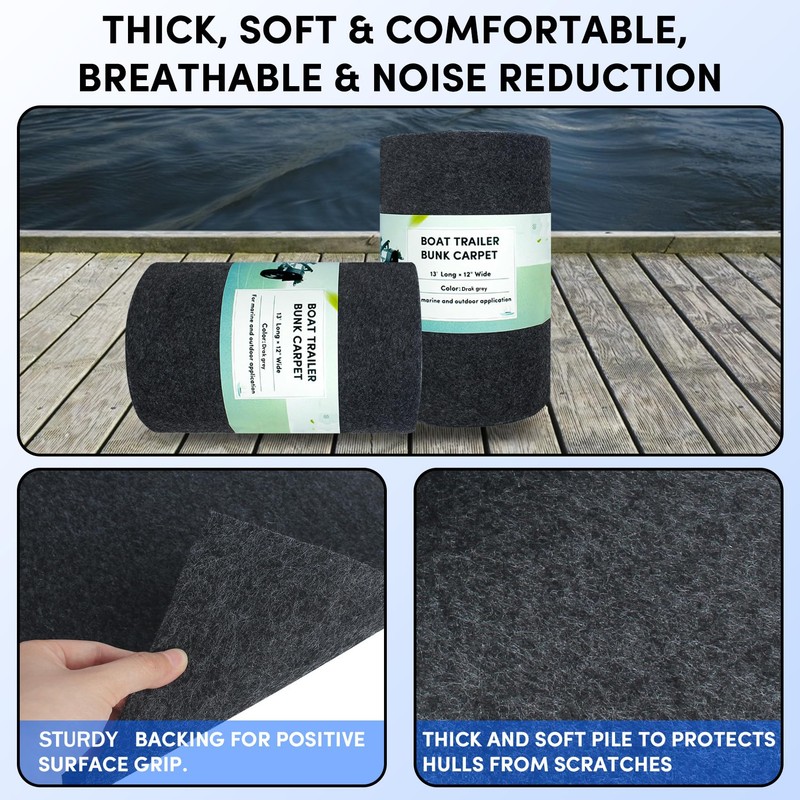 Boat Bunk Carpet 12in Wide x 13ft Long, Boat Trailer