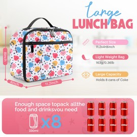 Lunch Box, Insulated Lunch Bags for Women Men & Adult, Cooler Reusable Cute Lunch Containers Waterproof Bag, Leak Proof Large Capacity Lunch Tote Bags for Work, Travel, Picnic Outdoor, Beach