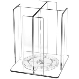 Cup and Lid Holder, 360° Rotated Coffee Cup Dispenser, Rotating Lid Carousel, Acrylic Cup Storage Organizer Beverage Cup Holder with 4 Compartments for Countertop Coffee Station Bar Restaurant, Clear