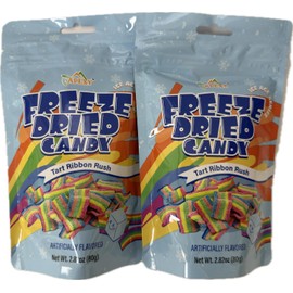 Apexy Freeze Dried Candy - Freeze Dried Rainbow Candy Assorted Flavor - Dehydrated, Crunchy, Colorful Treats & Snacks for Kids & Adults - Packed in a Resealable Pouch (Tart Ribbon Rush 5.64oz (160g))