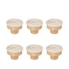WANGCL 6pcs Rattan Dresser Knobs Handmade Wicker Woven Cabinet Knobs
