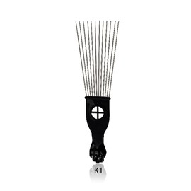 Steel Comb, Professional Hair Styling Comb Anti-Static Afro Comb With ABS Handle And Stainless Steel Teeth Fork Comb For Hair Styling Hair Dyeing Hair Curling-Black(K1)