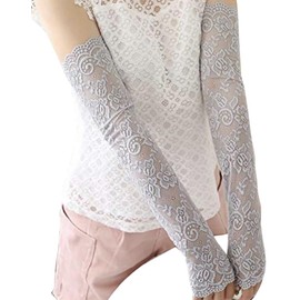 Viktrui Women's Race Arm Cover, UV Protection, UV Protection, Floral Pattern Arm Cover, Sun Protection, Cute, For Cars, Sports, Bicycles, Fashionable, Popular, gray