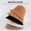GADIEMKENSD Winter Plush Bucket Hat Faux Fur Fuzzy Bucket Hats